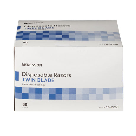 McKesson Twin Blade Disposable Razor, Blue - 16-RZ50 - LL Medico