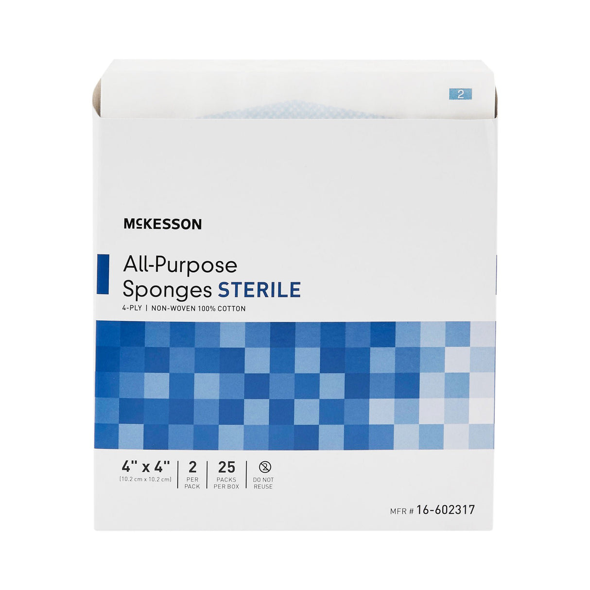 McKesson Nonwoven Sponge, 4 x 4 Inch, Four Ply