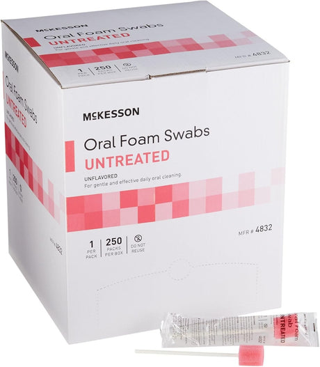McKesson Oral Foam Swab, Untreated, Unflavored