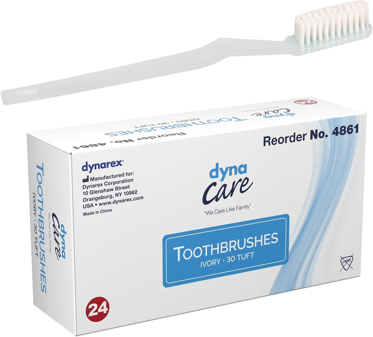 Dynarex Toothbrush, Ivory, 30 Tuft