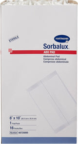 Sorbalux ABD Sterile Abdominal Pad, 8 x 10 Inch, One-Ply