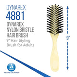 Dynarex Nylon Bristle Hairbrush, Adult, Ivory, 9"