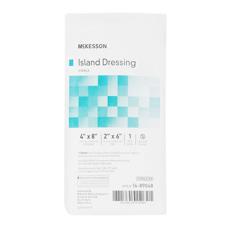 McKesson Island Dressing, Rectangle Sterile — 4" x 8"