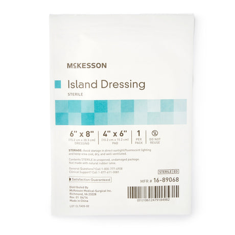 McKesson Island Dressing, Rectangle Sterile — 6" x 8"