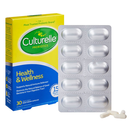 Culturelle Probiotics Health & Wellness Daily Probiotic, 15 Billion CFU, Capsules
