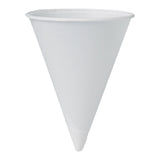 Bare Paper Cone Drinking Cup, 4 oz, White, Paper, Disposable - 4R-2050 - LL Medico