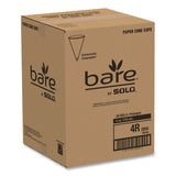 Bare Paper Cone Drinking Cup, 4 oz, White, Paper, Disposable - 4R-2050 - LL Medico