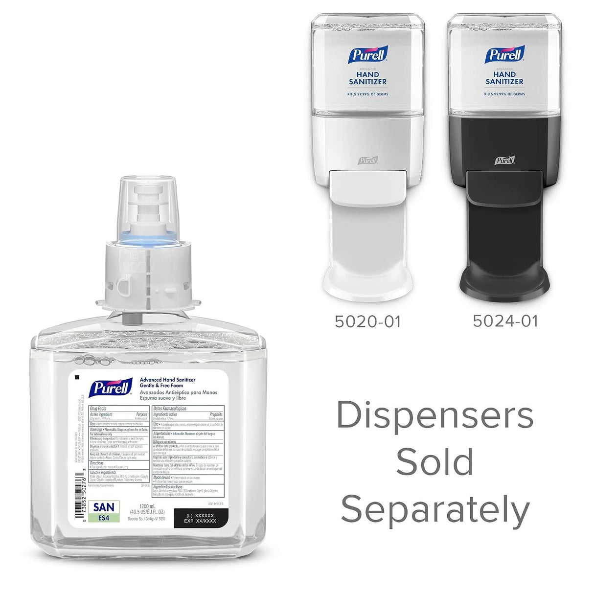 Purell Advanced Hand Sanitizer Foam, 1200 mL Refill Bottle, Case of 2