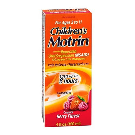 Children's Motrin Ibuprofen Oral Suspension, 100 mg / 5 mL, Berry Flavor, 4 oz