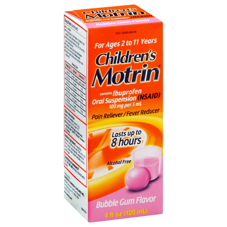 Children's Motrin Ibuprofen Oral Suspension, 100 mg / 5 mL, Berry Flavor, 4 oz