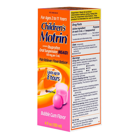 Children's Motrin Ibuprofen Oral Suspension, 100 mg / 5 mL, Berry Flavor, 4 oz