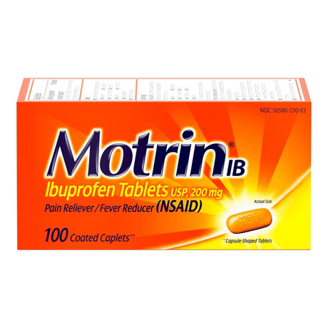 Motrin IB Ibuprofen Coated Caplets, 200 mg