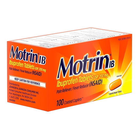 Motrin IB Ibuprofen Coated Caplets, 200 mg