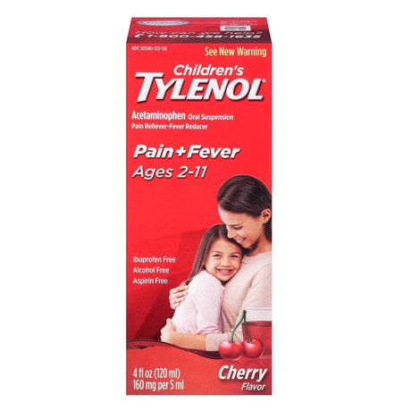 Children's Tylenol Pain + Fever Oral Suspension, Acetaminophen 160 mg/5 mL, Cherry, 4 oz
