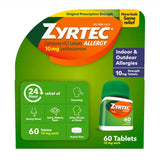 Zyrtec 24 Hour Allergy Relief Tablets, Cetirizine HCl, 10 mg - 50580072673 - LL Medico
