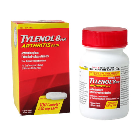 Tylenol 8 HR Arthritis Pain Extended Release Caplets, 650 mg, Acetaminophen