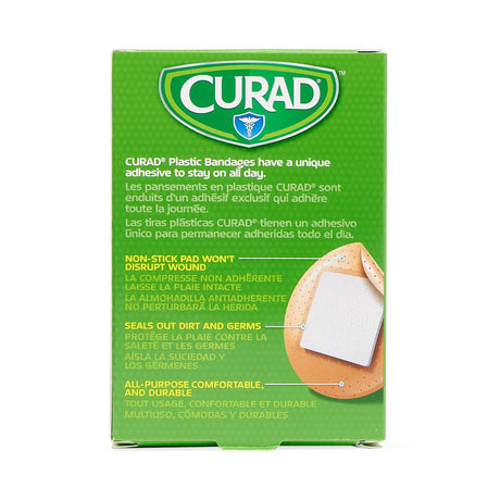 Curad Plastic Spot Adhesive Bandages, 4-Sided Seal, 7/8" (100 Count) - NON25501 - LL Medico