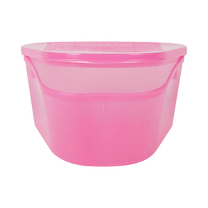 McKesson Denture Cup, Pink Hinged Lid, 8 oz