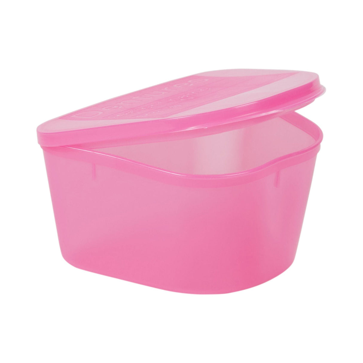 McKesson Denture Cup, Pink Hinged Lid, 8 oz