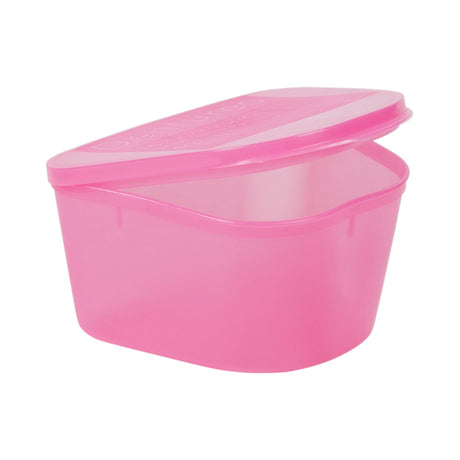 McKesson Denture Cup, Pink Hinged Lid, 8 oz