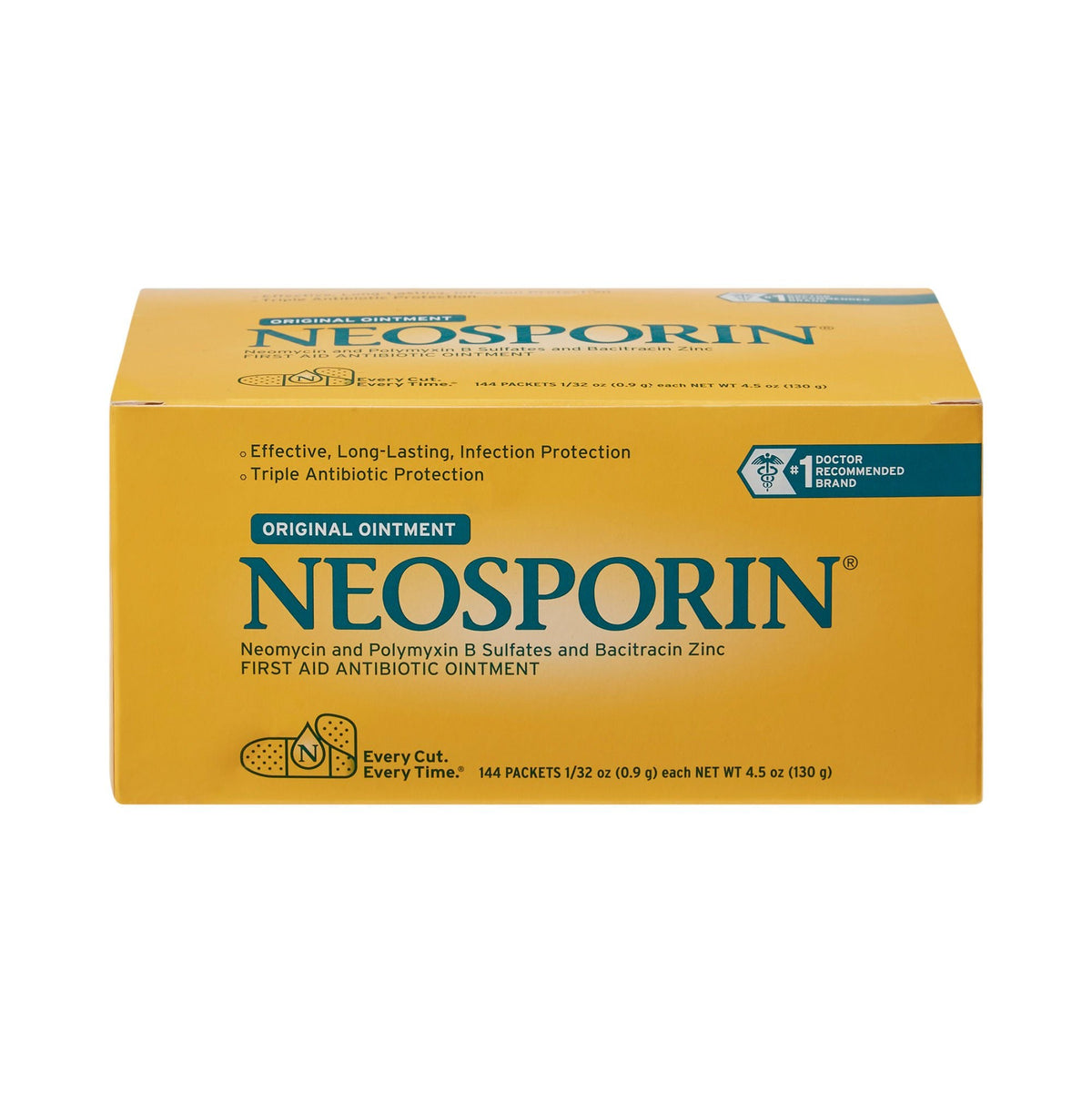Neosporin Original, First Aid Antibiotic Ointment, Bacitracin Neomycin Polymyxin B, 0.9 g Individual Packet - 510425700 - LL Medico