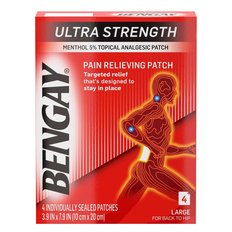 Bengay Ultra Strength Pain Relieving Patch, Menthol 5%, Large Size - 510814900 - LL Medico
