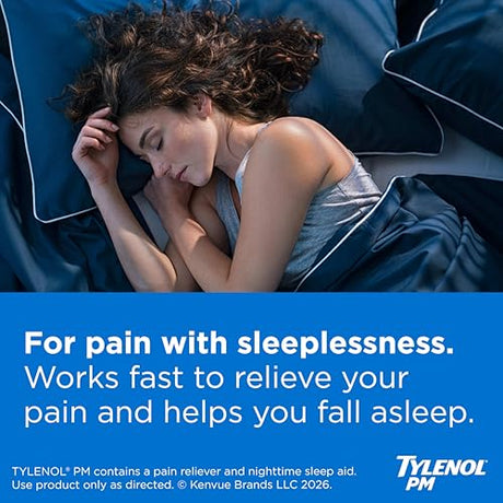 Tylenol PM Extra Strength Pain Reliever & Sleep Aid Caplets, 500 mg Acetaminophen - LL Medico