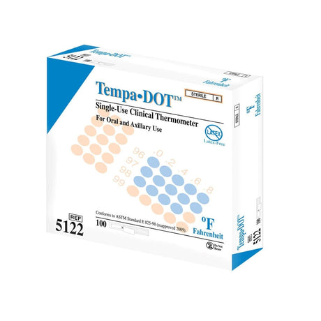 Tempa·DOT Disposable Oral Thermometer, Color Dot Display, 99 to 104 °F