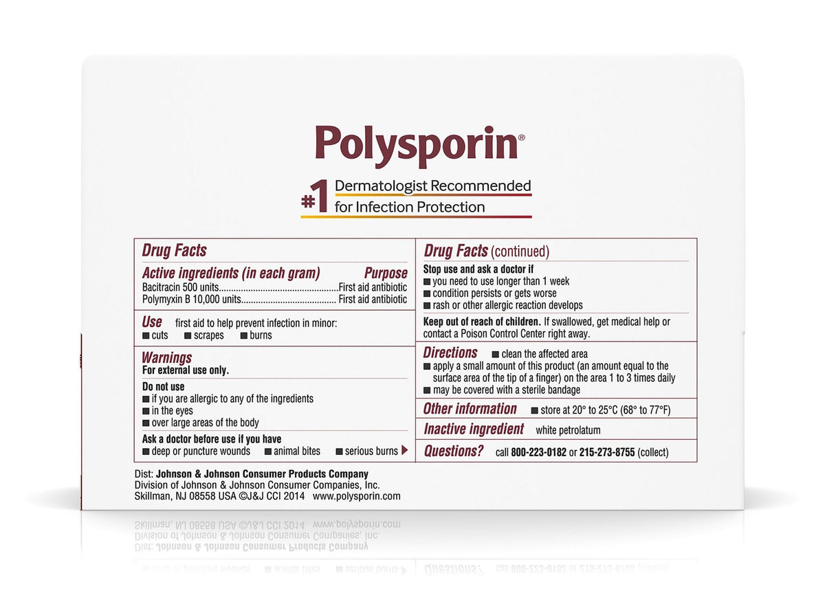 Polysporin First Aid Antibiotic Ointment, Bacitracin Polymyxin B, 1 oz Tube - 512378900-Single - LL Medico