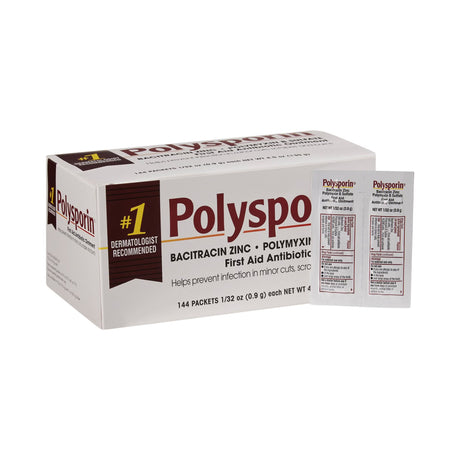 Polysporin First Aid Antibiotic Ointment, Bacitracin - Polymyxin B, 0.9 g Individual Packet - 512381300 - LL Medico
