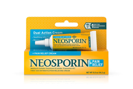 Neosporin + Pain Relief Cream, Maximum Strength First Aid Antibiotic, 0.5 oz Tube - 512382900-Single - LL Medico