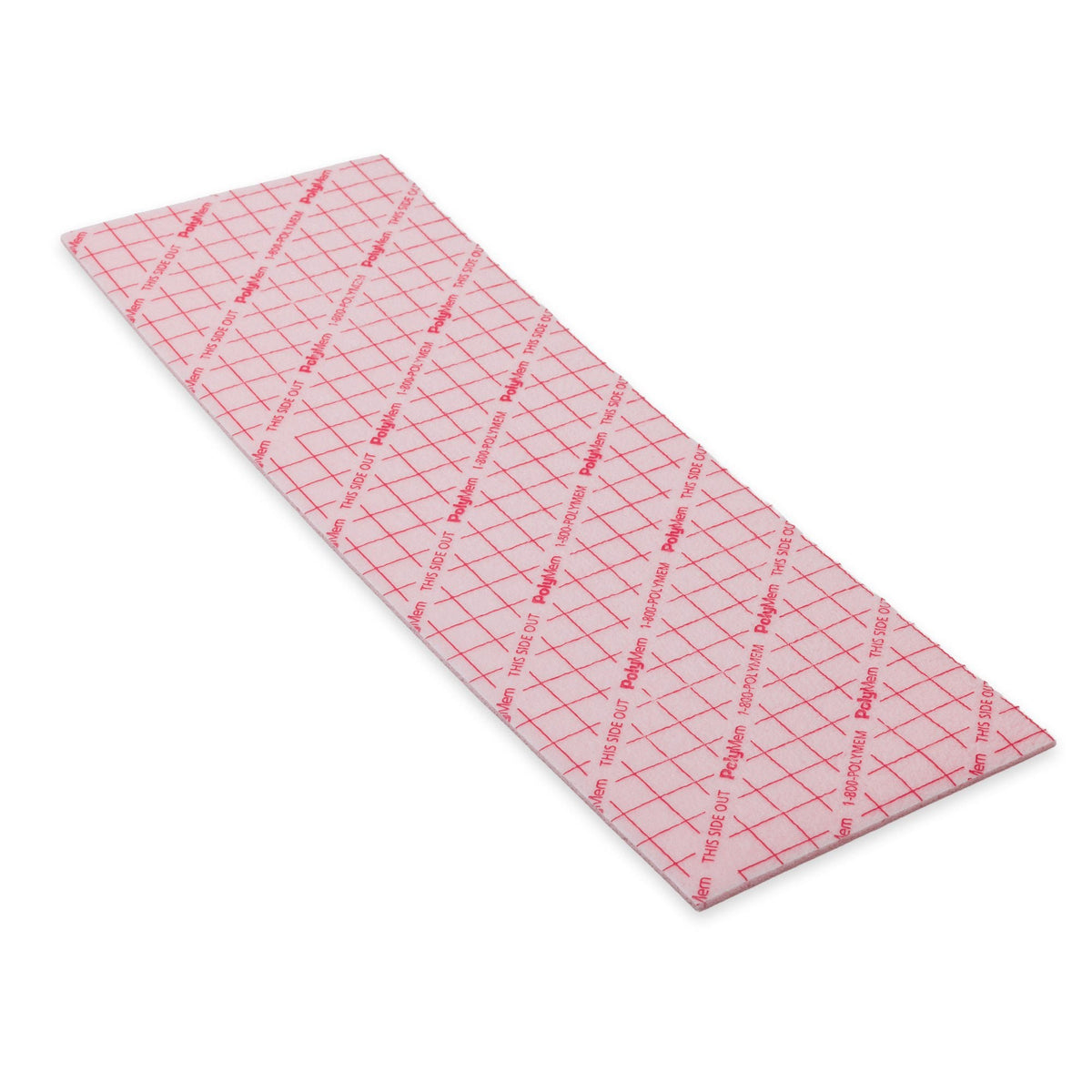 PolyMem Foam Dressing, Nonadhesive Without Border, Sterile, Polyurethane Foam, Pink, Film Backing, 4 x 12.5" - 5124-Single - LL Medico
