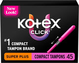 U By Kotex Click Compact Tampons, Super Plus Absorbency, Unscented