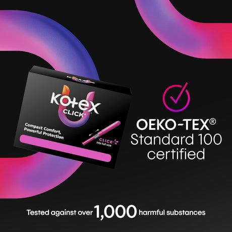 U By Kotex Click Compact Tampons, Super Plus Absorbency, Unscented