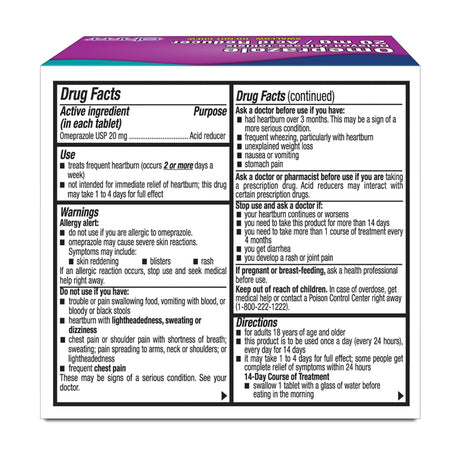 Ohm Omeprazole 20 mg Delayed-Release Tablets, Acid Reducer