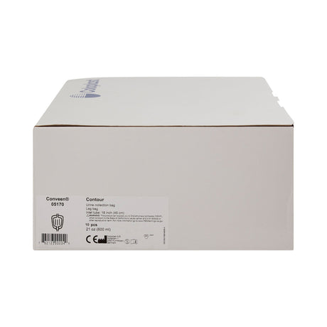 Coloplast Conveen Contour Urinary Leg Bag: Anti-Reflux Valve, Polyethylene/Flocked, 600mL