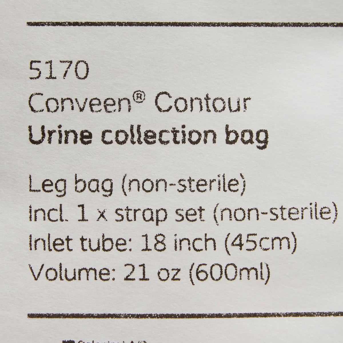 Coloplast Conveen Contour Urinary Leg Bag: Anti-Reflux Valve, Polyethylene/Flocked, 600mL