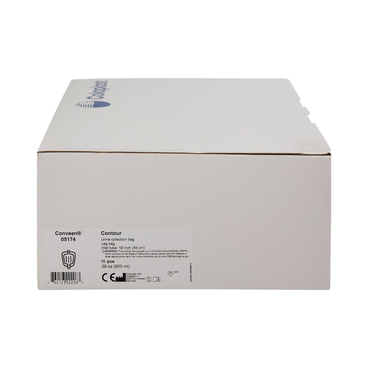 Coloplast Conveen Contour Urinary Leg Bag, Anti-Reflux Valve, Polyethylene/Flocked, 800mL