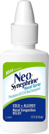 Neo-Synephrine Mild Strength Nasal Spray, Phenylephrine HCl 0.25%, 15 mL - 00225080047 - LL Medico