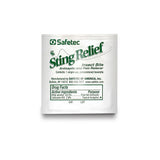 Safetec Sting and Bite Relief Towelette, Ethyl Alcohol/Lidocaine, 50%-2% Strength - 52014 - LL Medico