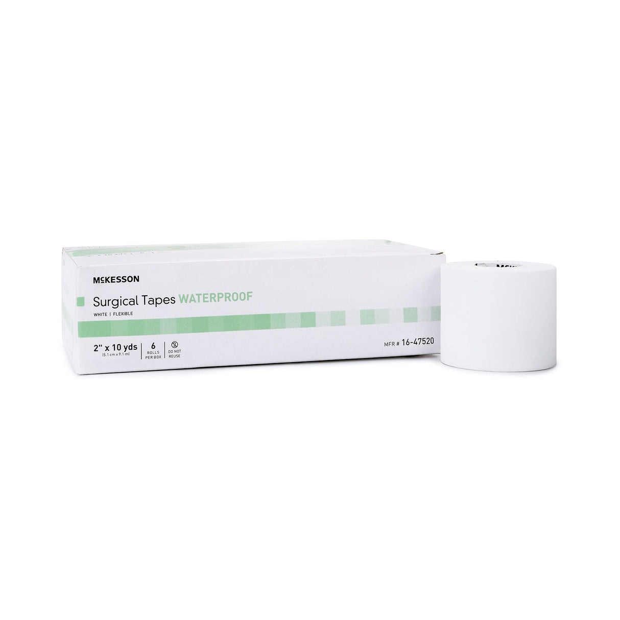 McKesson Surgical Tape Waterproof, White, 2" x 10 Yard - 16-47520 - LL Medico