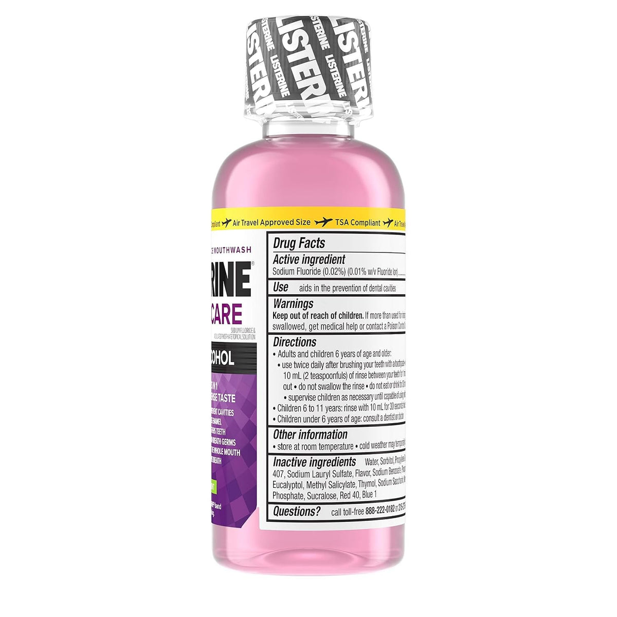 Listerine Total Care Zero Alcohol Anticavity Fluoride Mouthwash, Fresh Mint, 3.2 fl oz