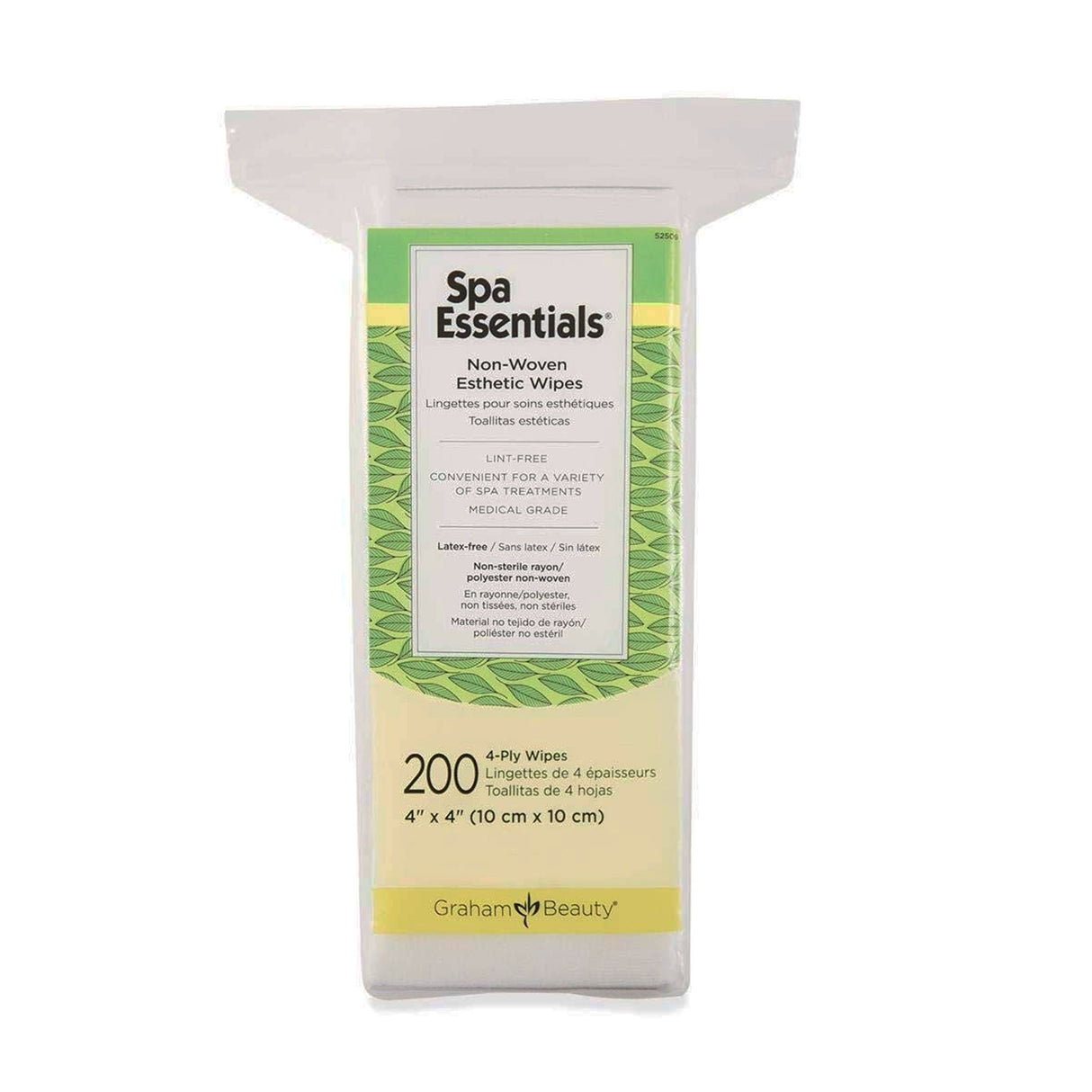 Spa Essentials Non-Woven Esthetic Wipes, Unscented, 4" x 4" - 52509 - LL Medico