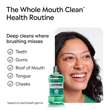 Listerine Freshburst Antiseptic Mouthwash, Spearmint, 500 mL