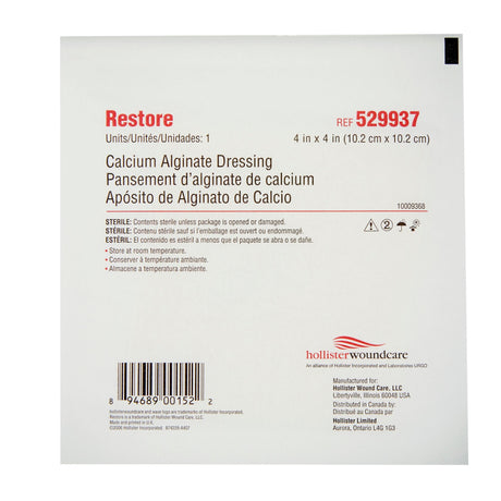 Hollister Restore Alginate Dressing, 4 x 4 Inch