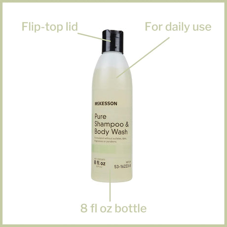McKesson Pure Shampoo & Body Wash, Unscented, 8 fl oz