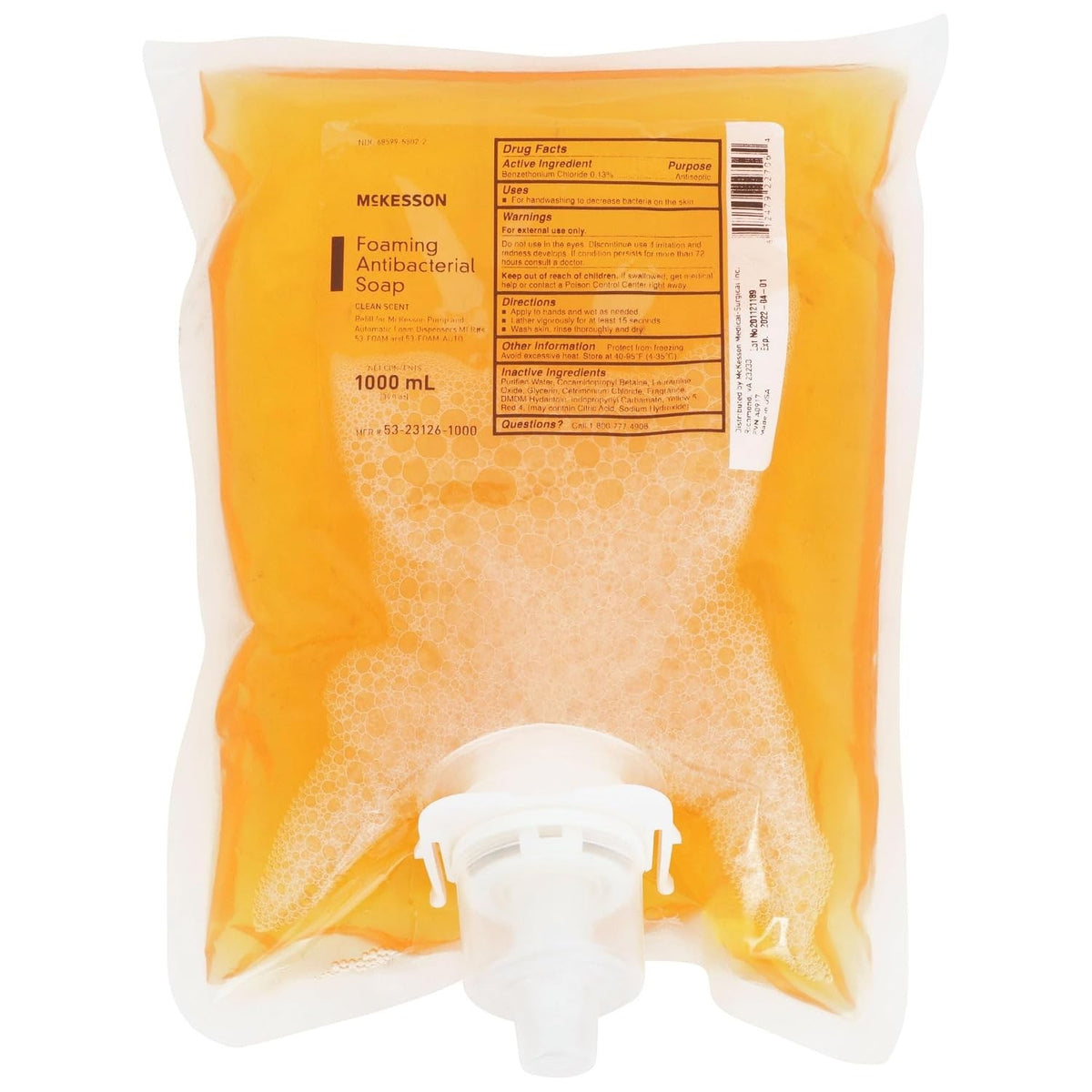 McKesson Foaming Antibacterial Soap, Clean Scent, 1000 mL