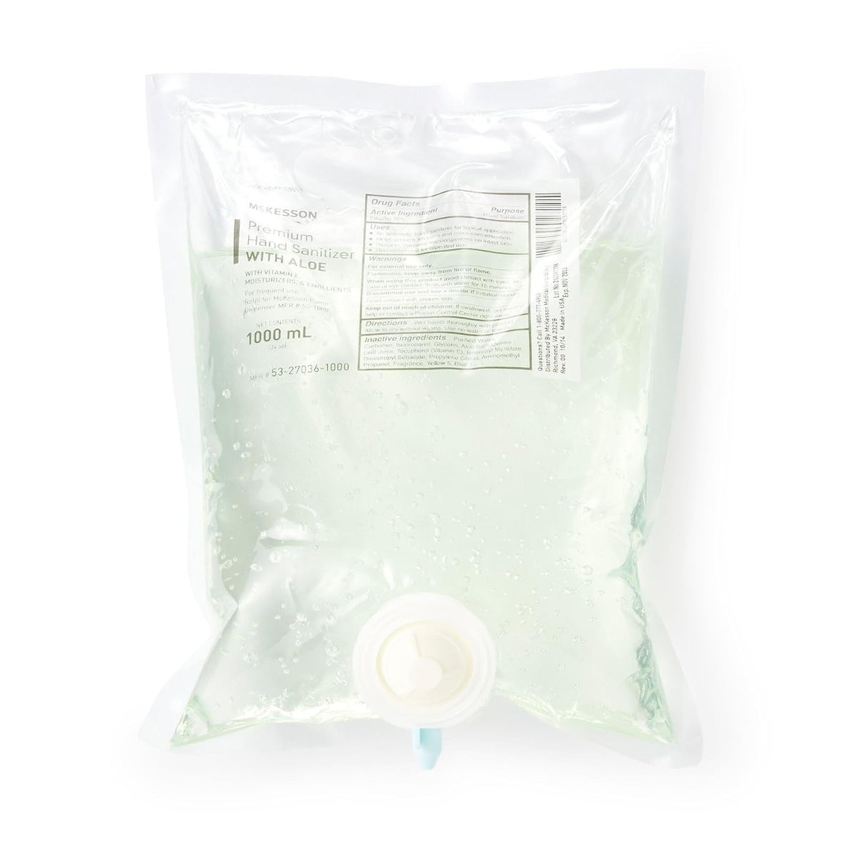 McKesson Premium Hand Sanitizer Gel with Aloe, 1000 mL