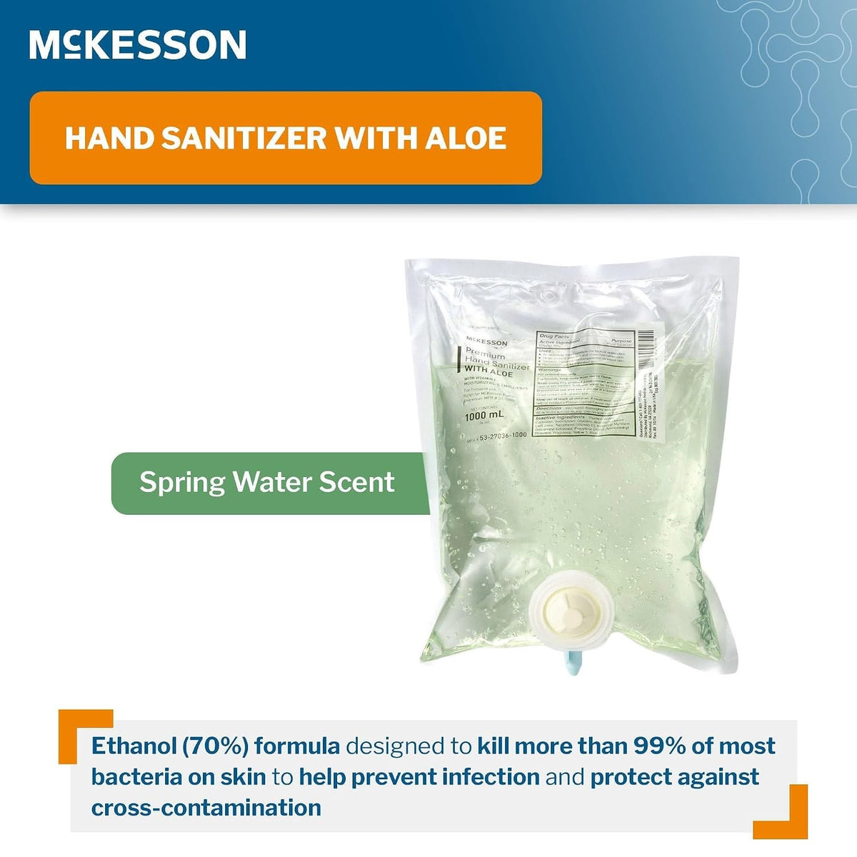 McKesson Premium Hand Sanitizer Gel with Aloe, 1000 mL