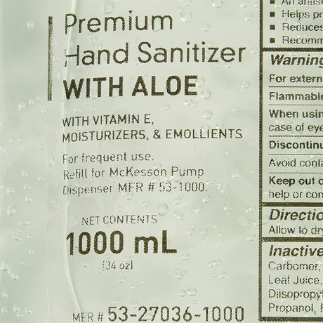 McKesson Premium Hand Sanitizer Gel with Aloe, 1000 mL